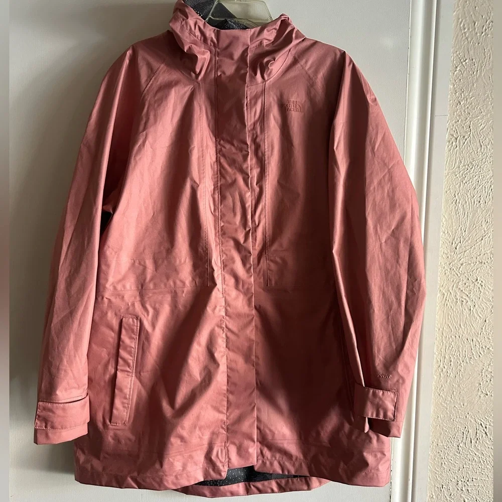 The North Face City Breeze Rain Parka II, Pink Moss XL - Picture 1 of 16